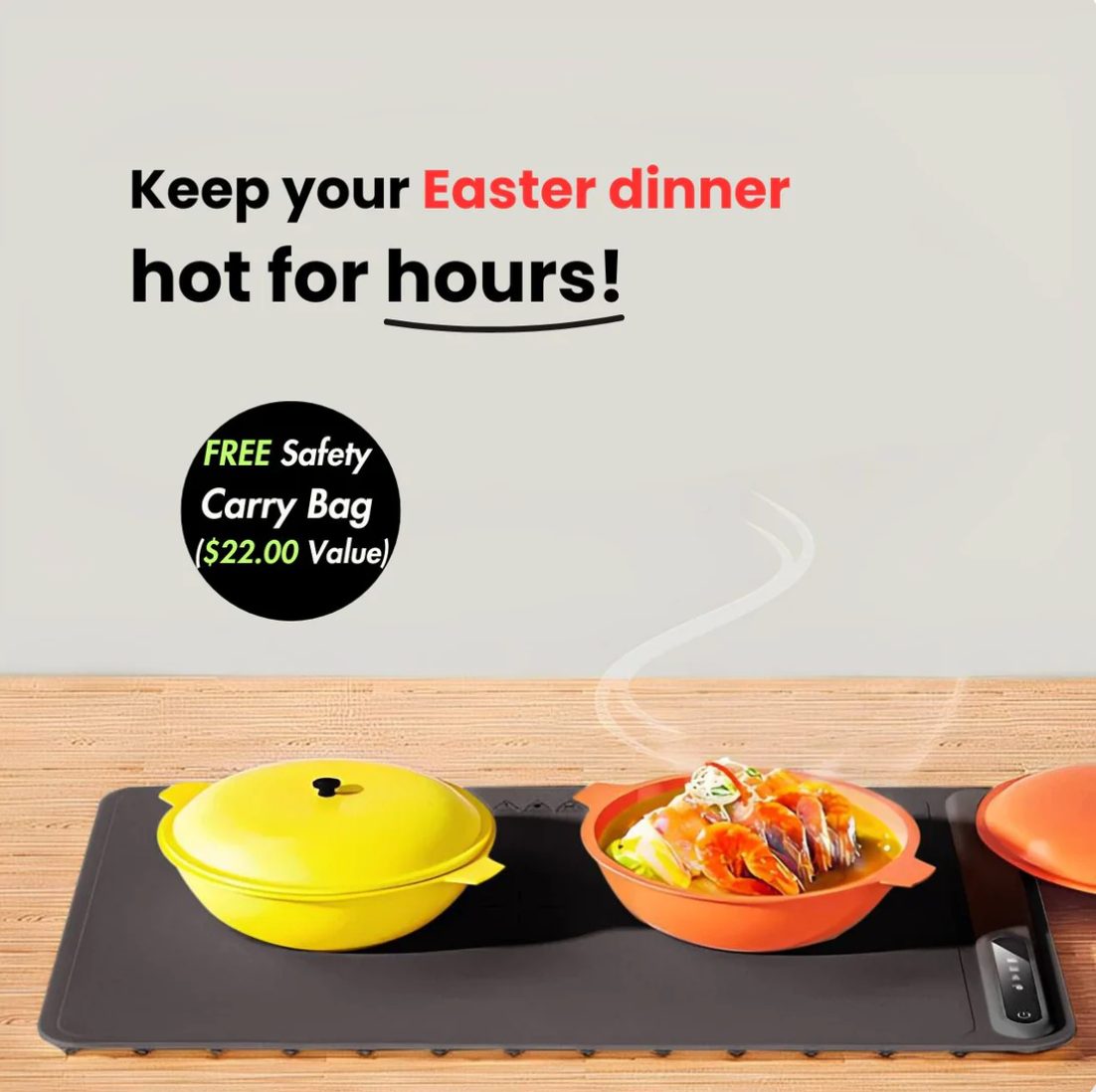 TrailRaiders™ Pro Adjustable Food Warmer Mat