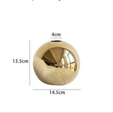 Plating Golden Ball Ceramic Vase Home Decoration