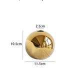 Plating Golden Ball Ceramic Vase Home Decoration